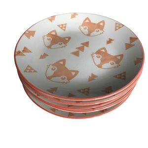 Orange Fox Salad Plates - Set of 5